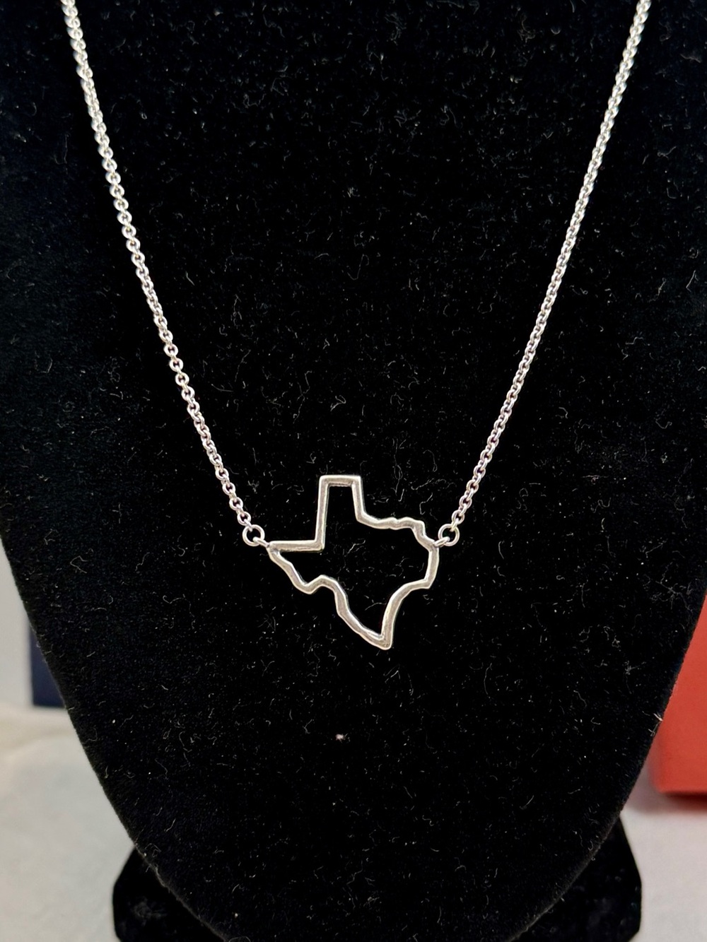 JAMES AVERY Sterling Silver Forged Outline State Texas Pendant Necklace; RETIRED